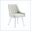 Chaise de salle à manger capitonnée en cuir avec dossier à losanges et poignée en métal - ensemble de 2-129041757-129041759-129041761