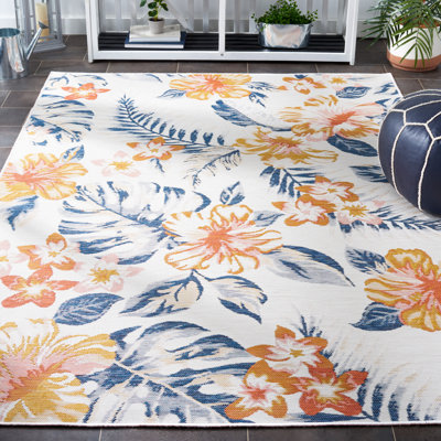 Tapis d'intérieur / extérieur floral Talence Sunrise Performance