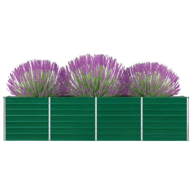 Edmund Metal Raised Garden Bed, Green, 77cm H x 40cm W x 320cm L