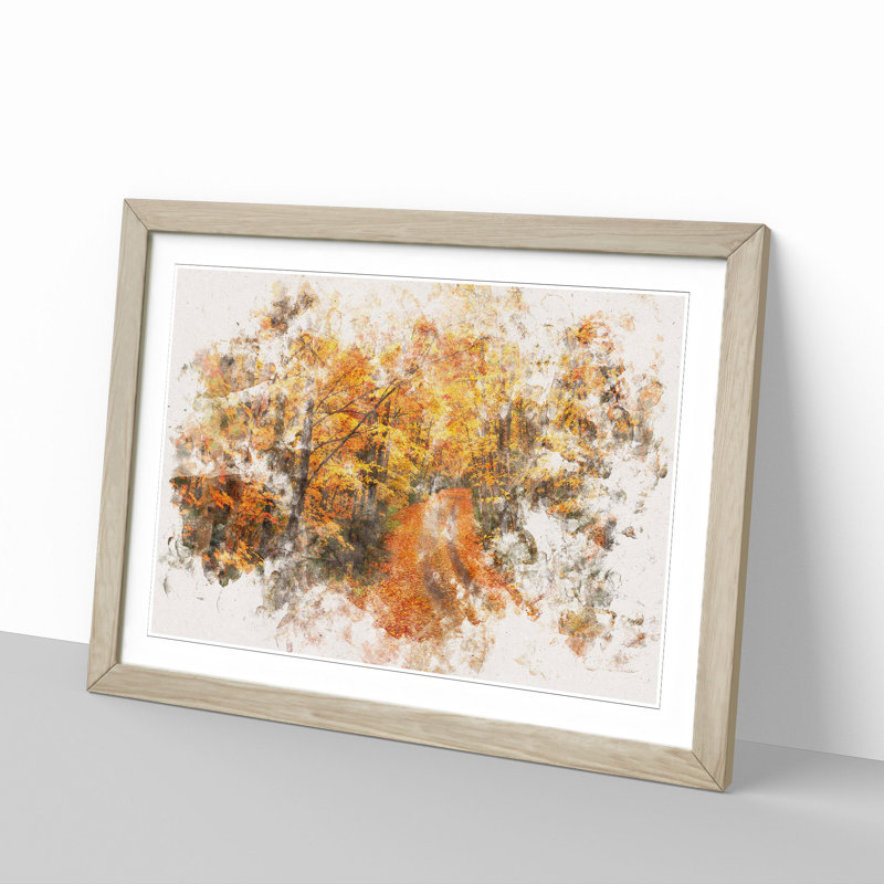 Heading into the Forest - Picture Frame Painting Print, 45cm H x 63cm W x 2cm D, Oak Framed