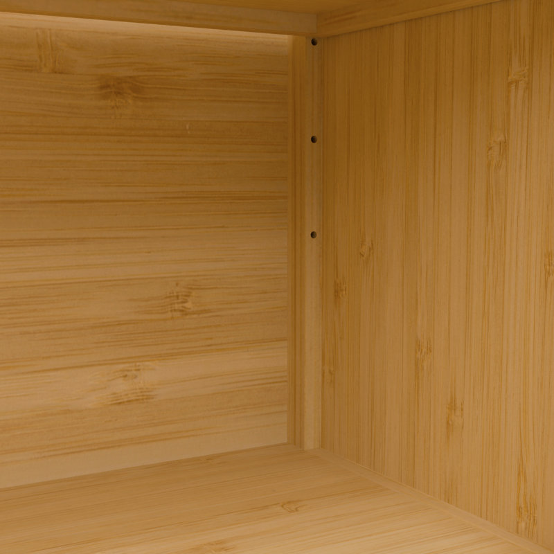 Étagère de rangement 64 pouces à double porte à double porte multi-scène avec 2 tablettes intérieures, tiroirs et loquet magnétique, plateau de table large naturel, couleur