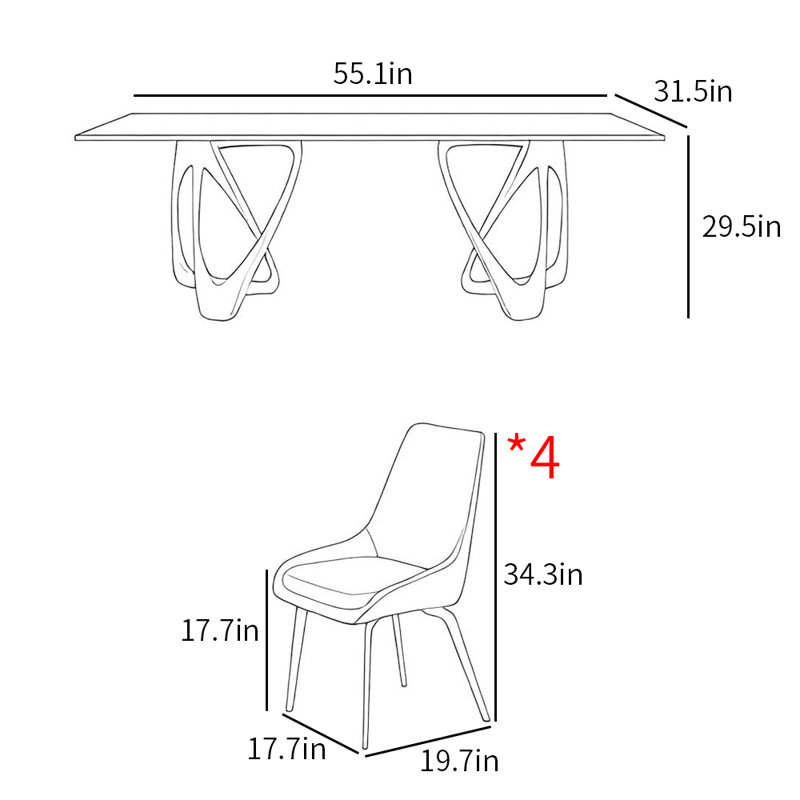 Light luxury modern home dining table sets