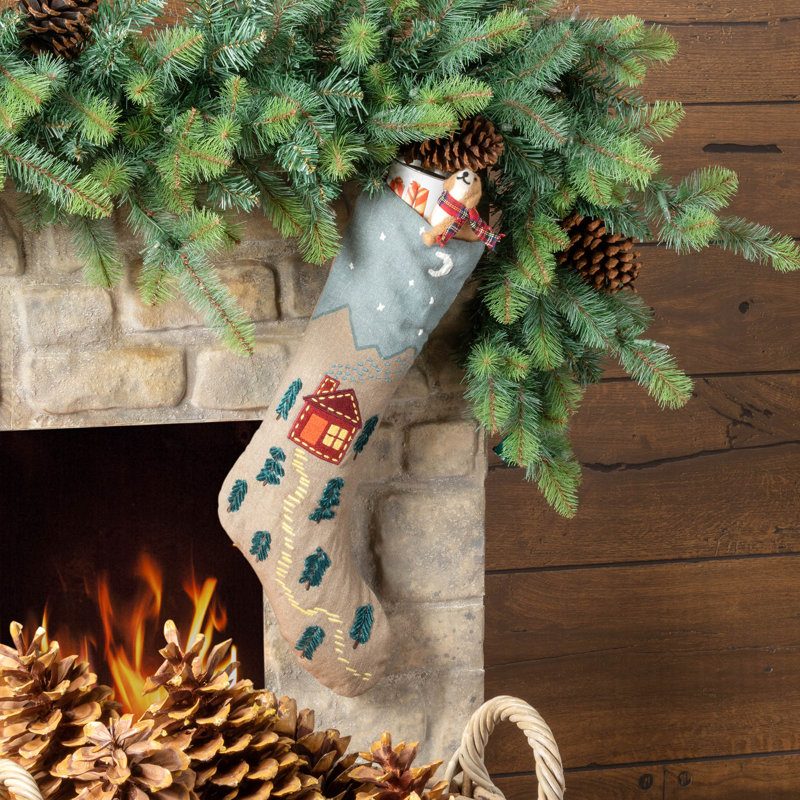 Cabin Cozy Linen Stocking