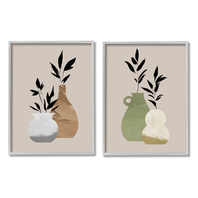 "Modern Ikebana Plant Vases", ensemble de 2 estampes numériques par Jacob Green