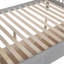 Lit superposé simple au dessus d'un lit double en L avec 3 tiroirs, échelle et escalier-95191522