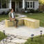 Banc de rangement d'angle pour le patio avec 2 casiers rabattables
