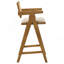 Ensemble de 2 chaises de bar en noyer clair tissé et en rotin