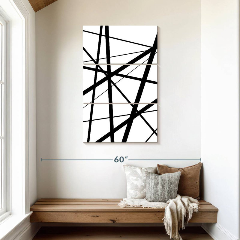 Avery BW Geo Lines I, 45" H x 28" W