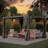 10 × 10ft Aluminum Louvered Pergola with Adjustable Roof, Privacy Curtains and Netting for Patio, Deck, Garden, Yard and Beach-111990071-124927652