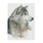 « loup on white », reproduction de peinture à l’acrylique sur toile tendue-31879391