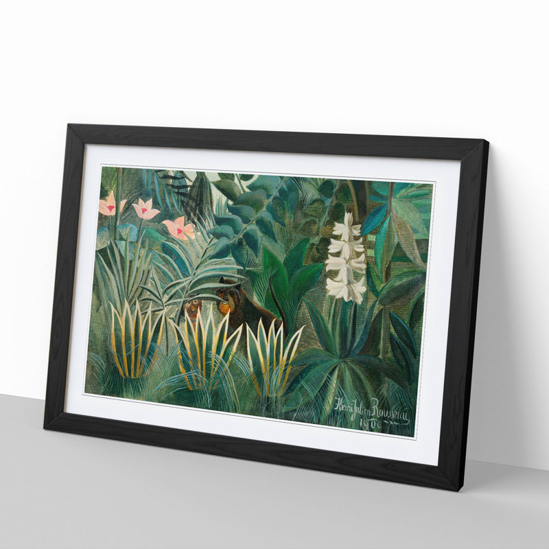 The Equatorial Jungle by Henri Rousseau - Framed Print, 27cm H x 36cm W x 2cm D, Black
