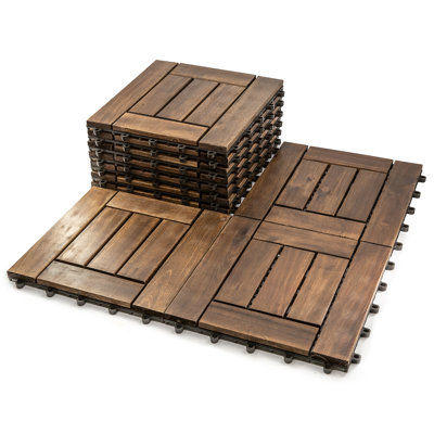 10 carreaux de plancher en bois d'acacia 10 pi
