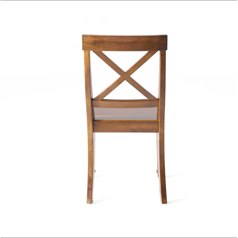 Ensemble de chaises de salle à manger en bois d'acacia, 2 pièces, Chêne foncé