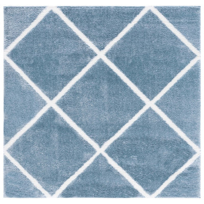 Geometric Blue/White Area Rug