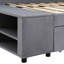 Grey Twin Size Storage Platform Bed With Upholstered Headboard. Velvet Fabric, . Large Drawers For Bedding Storage. Side Personal Items. Design-234357796