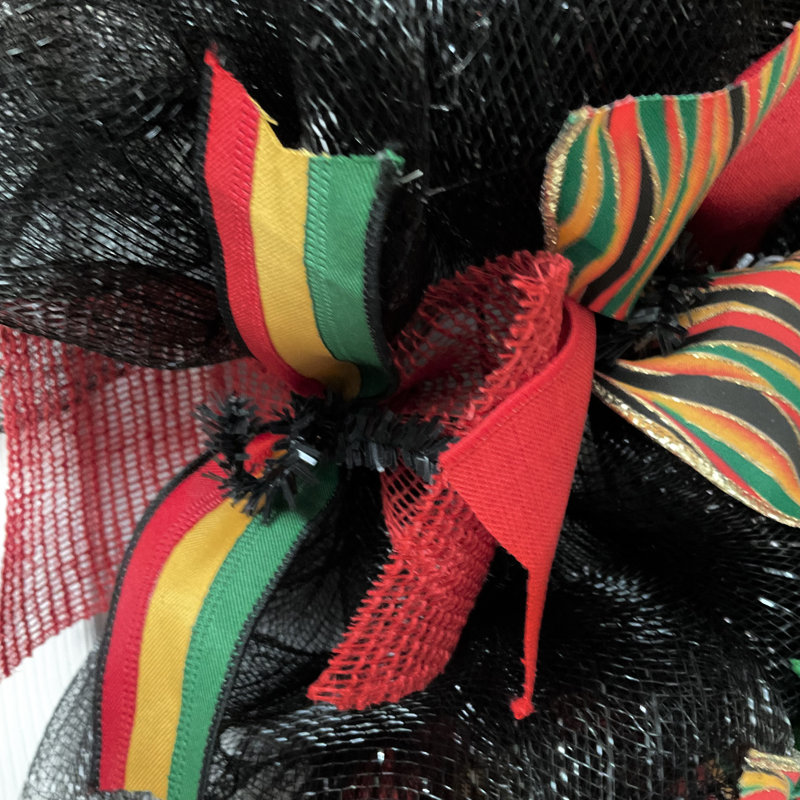 Juneteenth Celebrate Freedom Handmade Deco Mesh Wreath