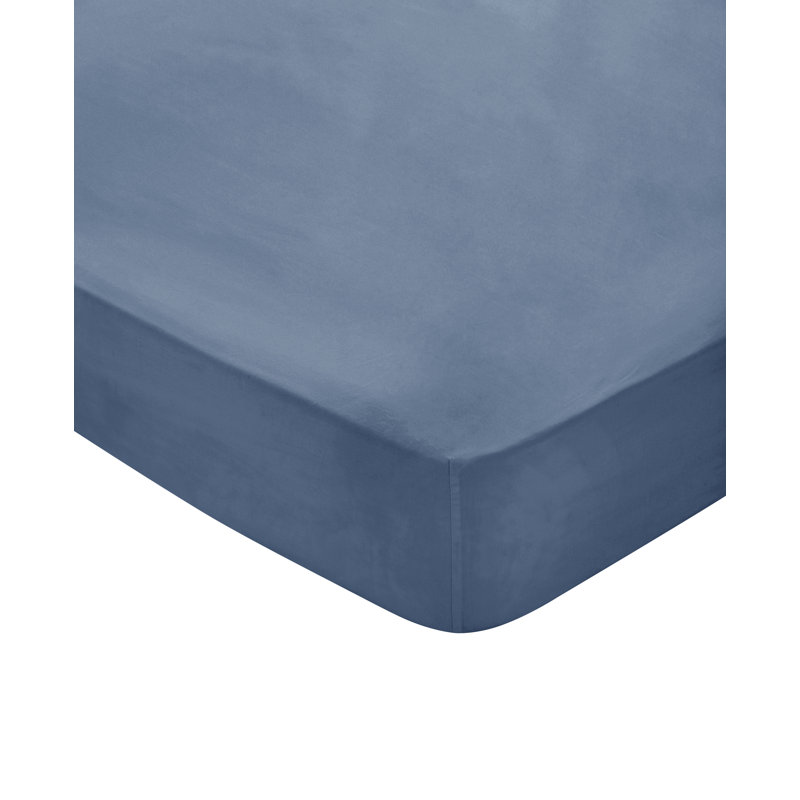 BOB 300TC EQYPTIAN COTTON 100% Cotton Fitted Sheet, Double (4'6), Blue