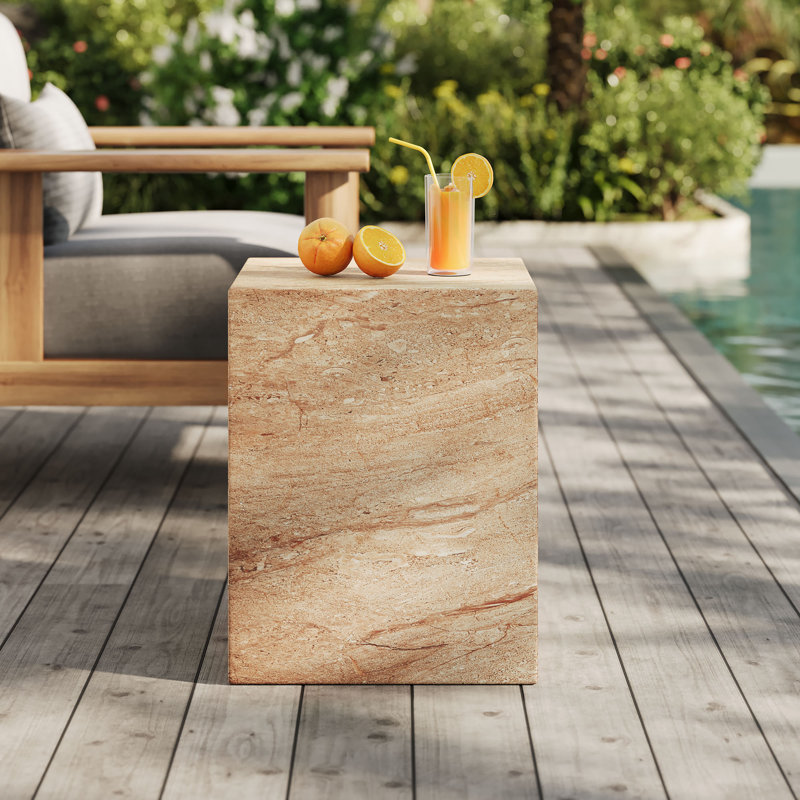 Table d'appoint Jordana Square Plinth, Travertin