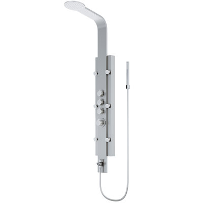 Système de douche à 6 jets H 60 po x l 7 po avec douchette à main et pomme de douche à effet pluie Mateo