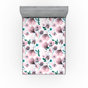 Bleu sarcelle foncé, rose pâle / floral