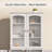 Tall Farmhouse Kitchen Pantry – Acrylic Glass Door, Guardrail Doors & Adjustable Shelves-1978750439