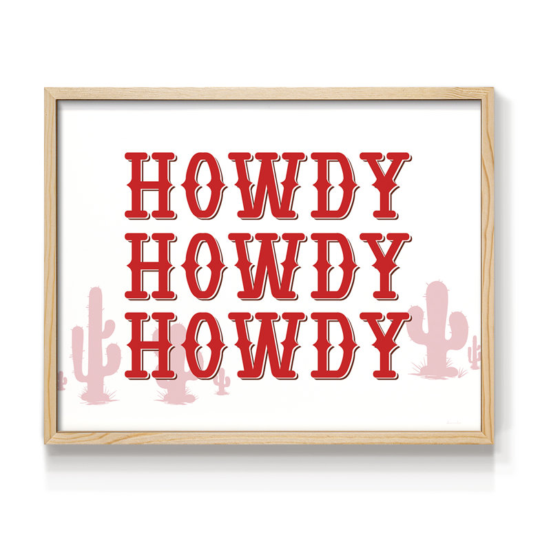 Howdy - Reproduction encadrée - Restickable, H 11 po x l 14 po, Naturel