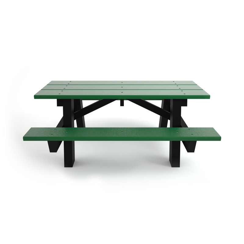 Montelongo A-Frame Picnic Table, 6', L-Bracket, Green