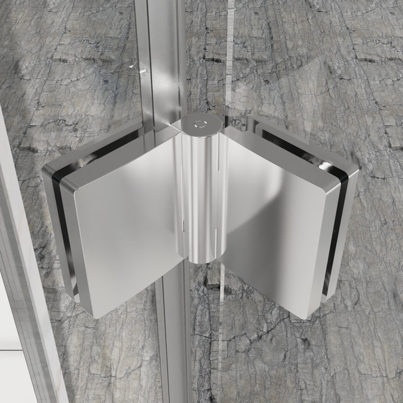 Ivy 32''W X 72''H Bi-Fold Semi-Frameless Shower Door with 1/4'' Clear Tempered Glass, Chrome