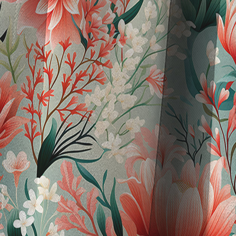 Tropical Reef Adventure - Motif rose - Rideau floral - Rideau occultant floral - 1 panneau, L 52 po x L 108 po