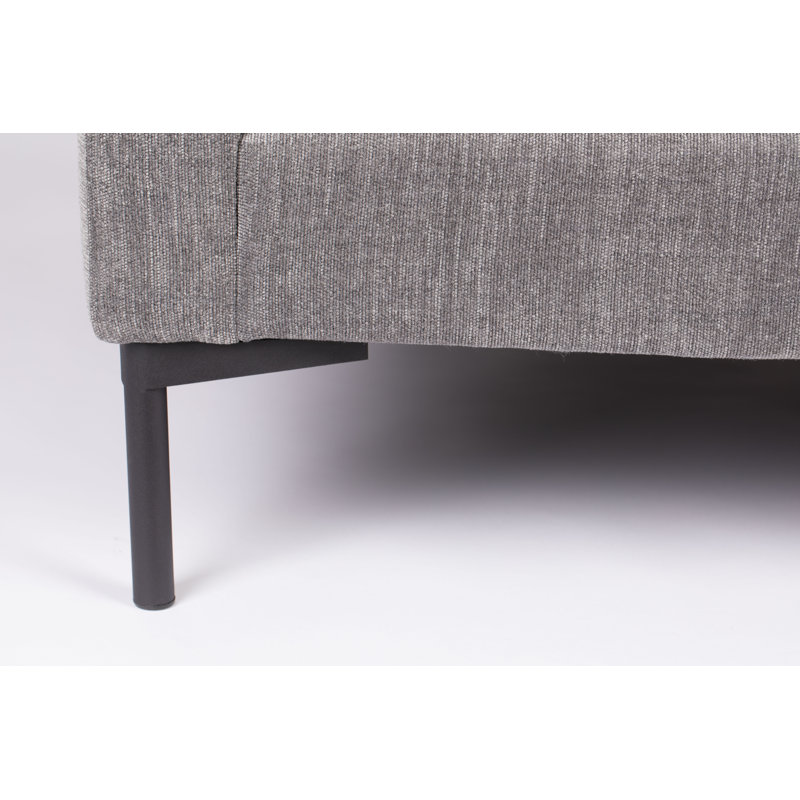 Canapé à accoudoirs carrés 132 po Summer, Mélange de polyester gris foncé