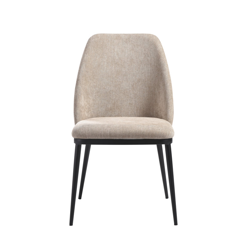 Burford Modern Curved Back Almond Upholstered Dining Chair - Set Of 2