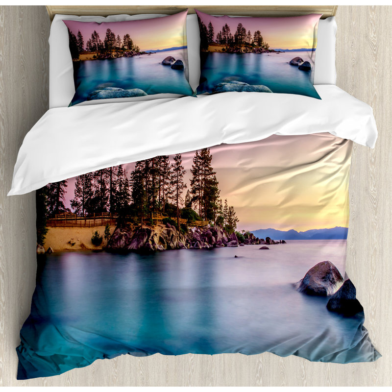Rustic Polyester Duvet Cover, King Duvet Cover + 2 Standard Shams