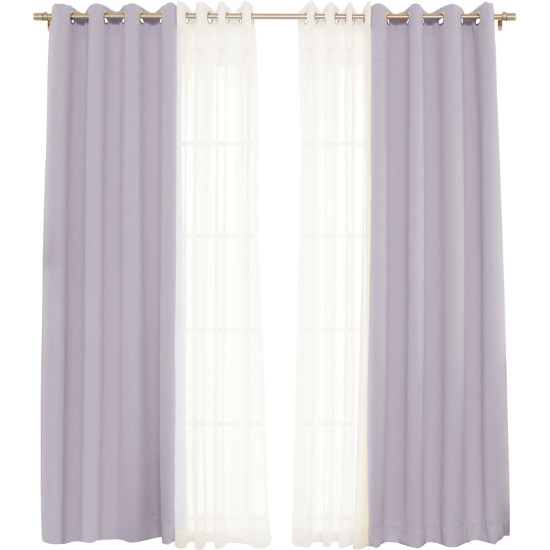 Paire de rideaux transparents avec œillets Granados, Lilas