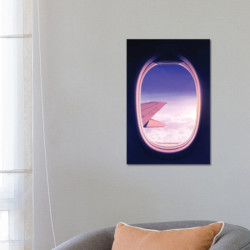 « travel the world »-impression Nicklas Gustafsson, H 26 po x l 18 po x P 1,5 po, Toile avec cadre noir, Pas de tapis