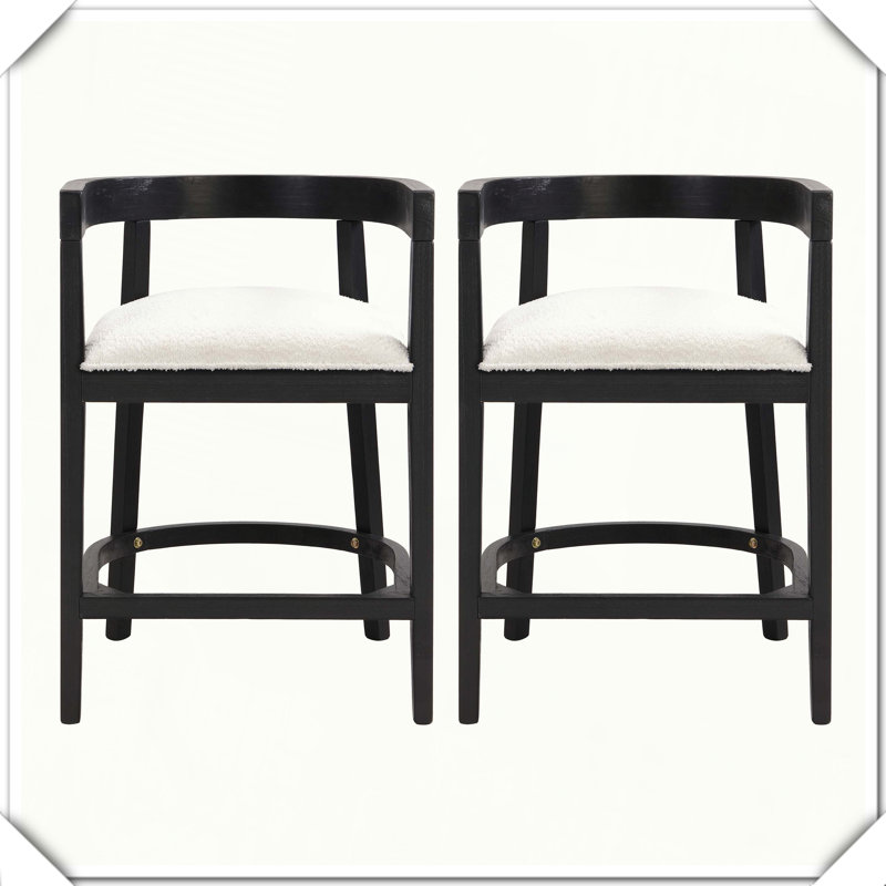 Ensemble de 2 tabourets de comptoir en bois d'hévéa Ensemble pratique, durable, élégant, fonctionnel, compact, confortable
