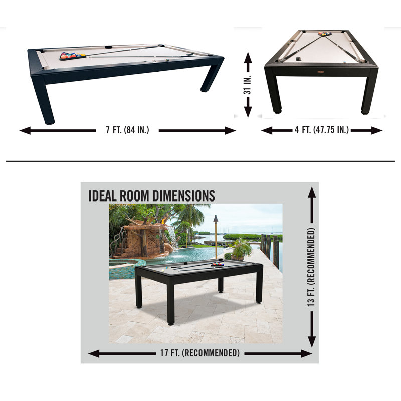 Panama Jack Black Polywood Indoor/Outdoor Billiards Table