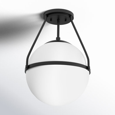 Amirah Single Light Glass Semi Flush Mount
