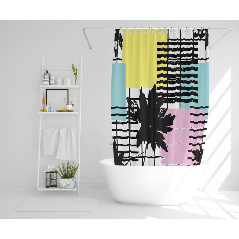 Flinn Polyester Shower Curtain Set, 168cm H x 168cm W
