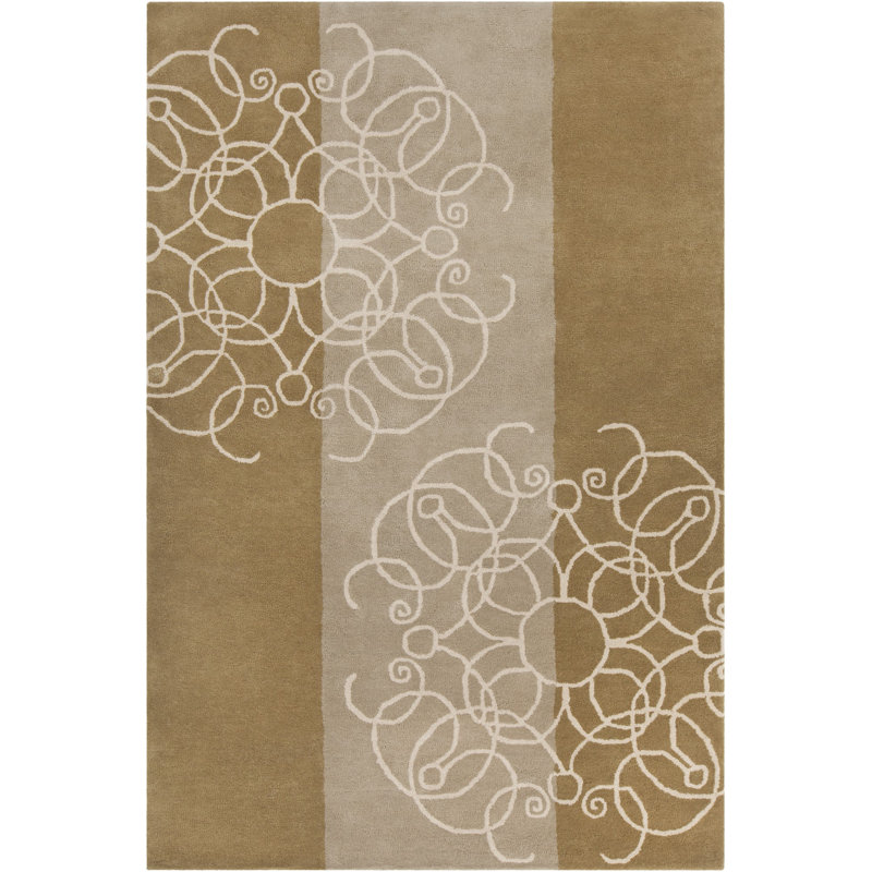 Tapis brun en laine touffeté à la main Ailey, 5 pi x 7 pi 6 po