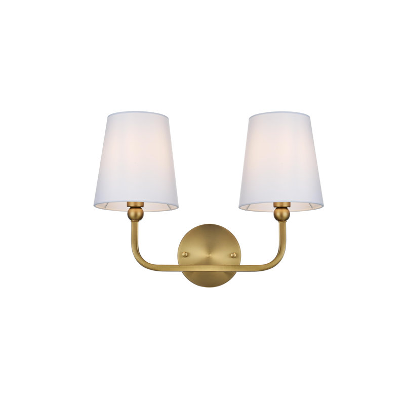 Givan - Lumière de meuble-lavabo à intensité variable, Une lumière, Or satiné, H 12 po x l 6 po x P 6 po