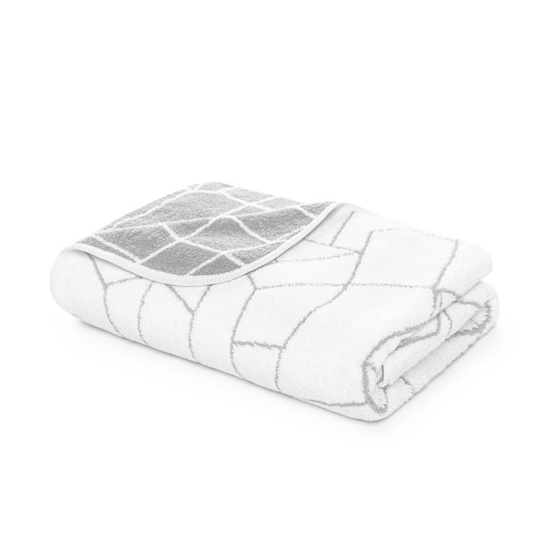 Amalia 100% Cotton Towel, Hand Towel, White/Silver