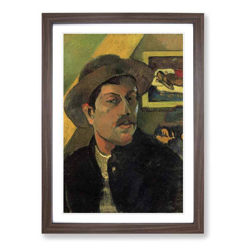 Self Portrait by Paul Gauguin - Picture Frame Painting, 36cm H x 27cm W x 2cm D, Walnut Framed