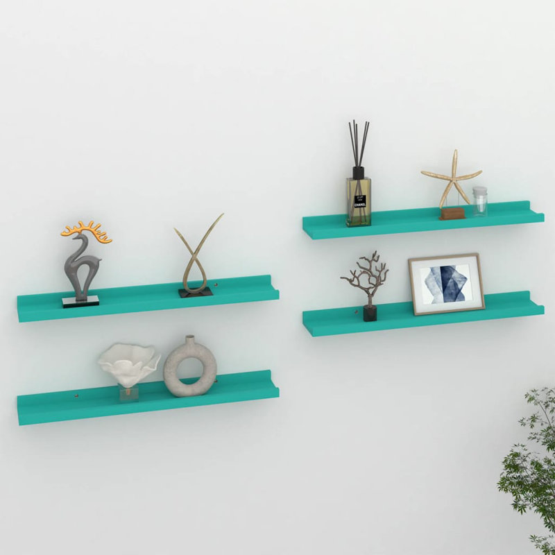 Gracelinn 4 Piece Floating Shelf, 3cm H x 60cm W x 9cm D, Grey