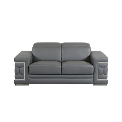 Top Grain Italian Leather Loveseat
