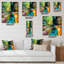 Horloge murale moderne avec dégradés colorés de montagnes et de nuages surréels-712510170