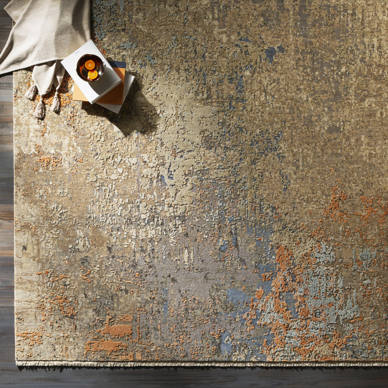 Colaba Wool Abstract Area Rug, Rectangle 6' x 9'