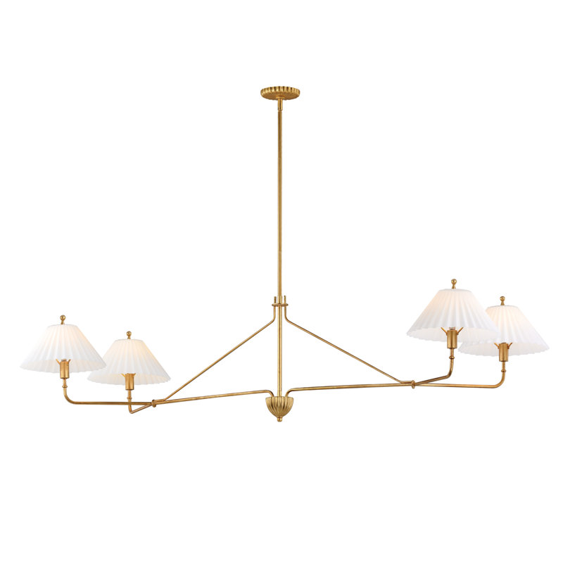 Gazania 4 - Light Gold Leaf Kitchen Island Pendant