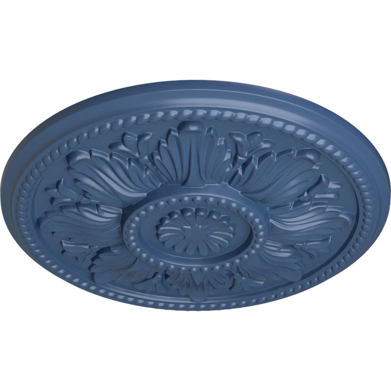 Médaillon de plafond Endurathane Edinburgh, DE 18 1/8 po x P 3 1/2 po x P 2 3/4 po (convient aux auvents jusqu'à 5 1/8 po), finition craquelée d'hamamélis peinte à la main