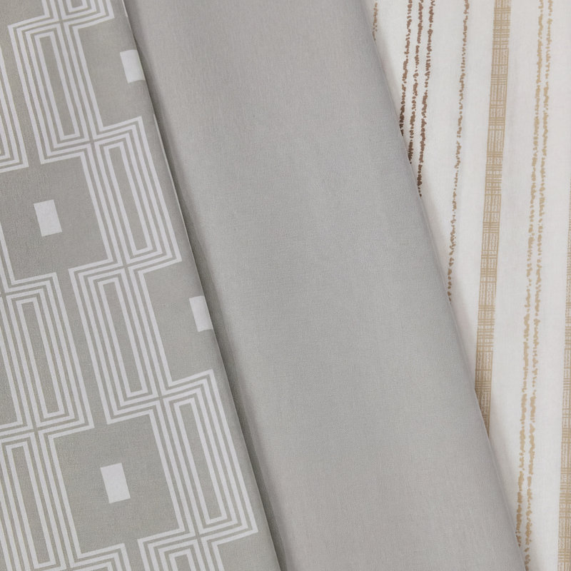 Draps en microfibre Nine West avec taies d'oreiller supplémentaires, Lit simple, Gris-Gilmore