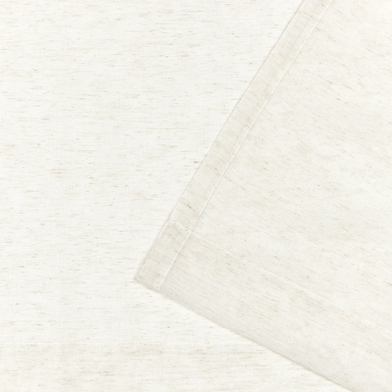 Ivory Sheer Linen-Blend Tab Top Curtain Panels, 54" x 108"